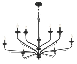 Minka-Lavery - 3829-899 - Nine Light Chandelier - Velena - Dark Matte Black