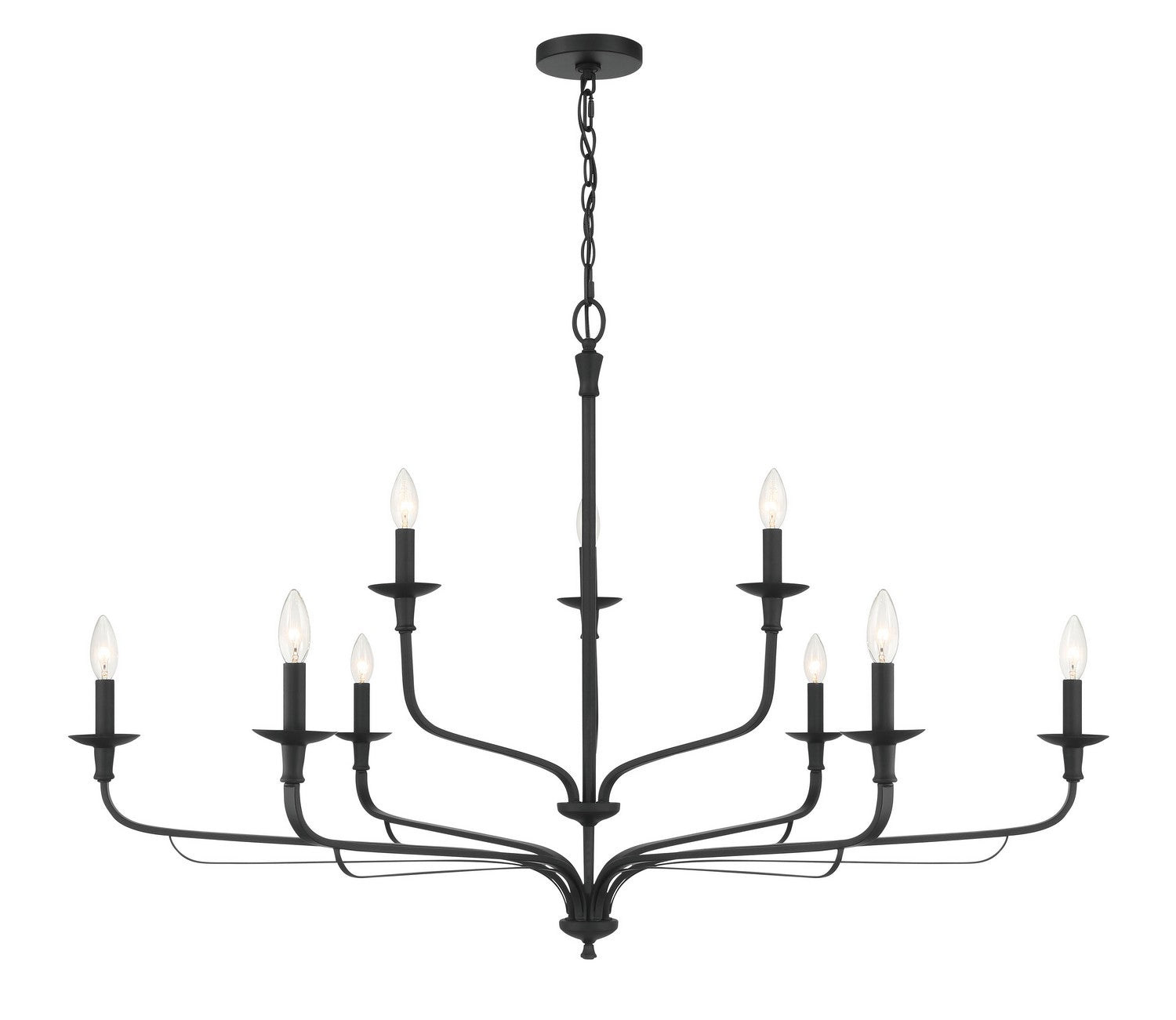 Minka-Lavery - 3829-899 - Nine Light Chandelier - Velena - Dark Matte Black