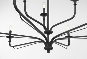 Minka-Lavery - 3829-899 - Nine Light Chandelier - Velena - Dark Matte Black