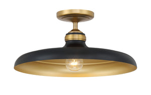 Minka-Lavery - 3936-876 - One Light Semi Flush Mount - Crowne - Dark Matte Black