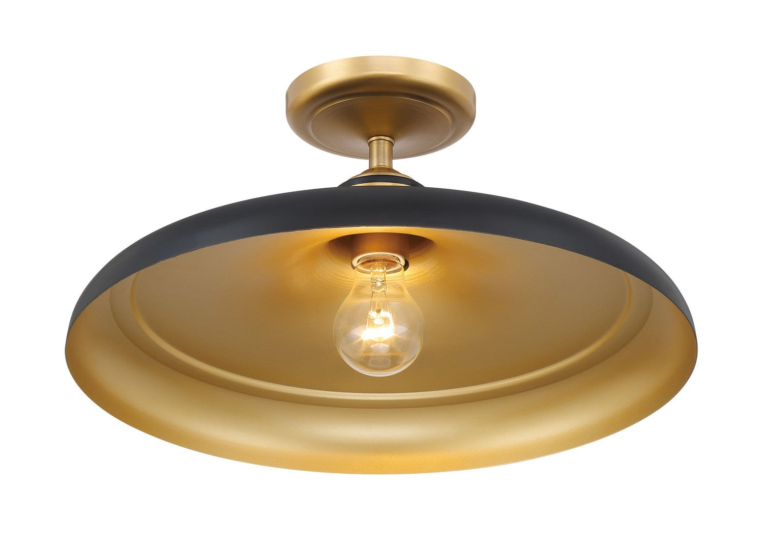 Minka-Lavery - 3936-876 - One Light Semi Flush Mount - Crowne - Dark Matte Black