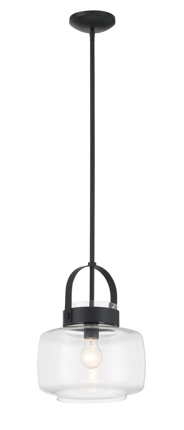 Minka-Lavery - 3937-899 - One Light Pendant - WickGlow - Dark Matte Black
