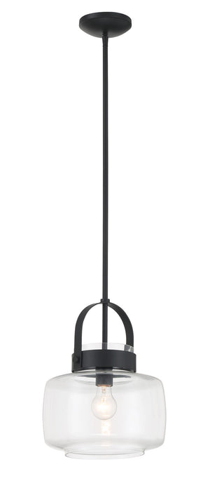 Minka-Lavery - 3937-899 - One Light Pendant - WickGlow - Dark Matte Black