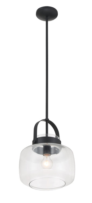 Minka-Lavery - 3937-899 - One Light Pendant - WickGlow - Dark Matte Black