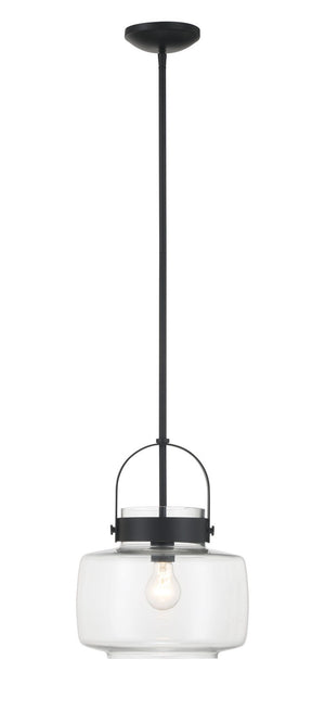 Minka-Lavery - 3937-899 - One Light Pendant - WickGlow - Dark Matte Black