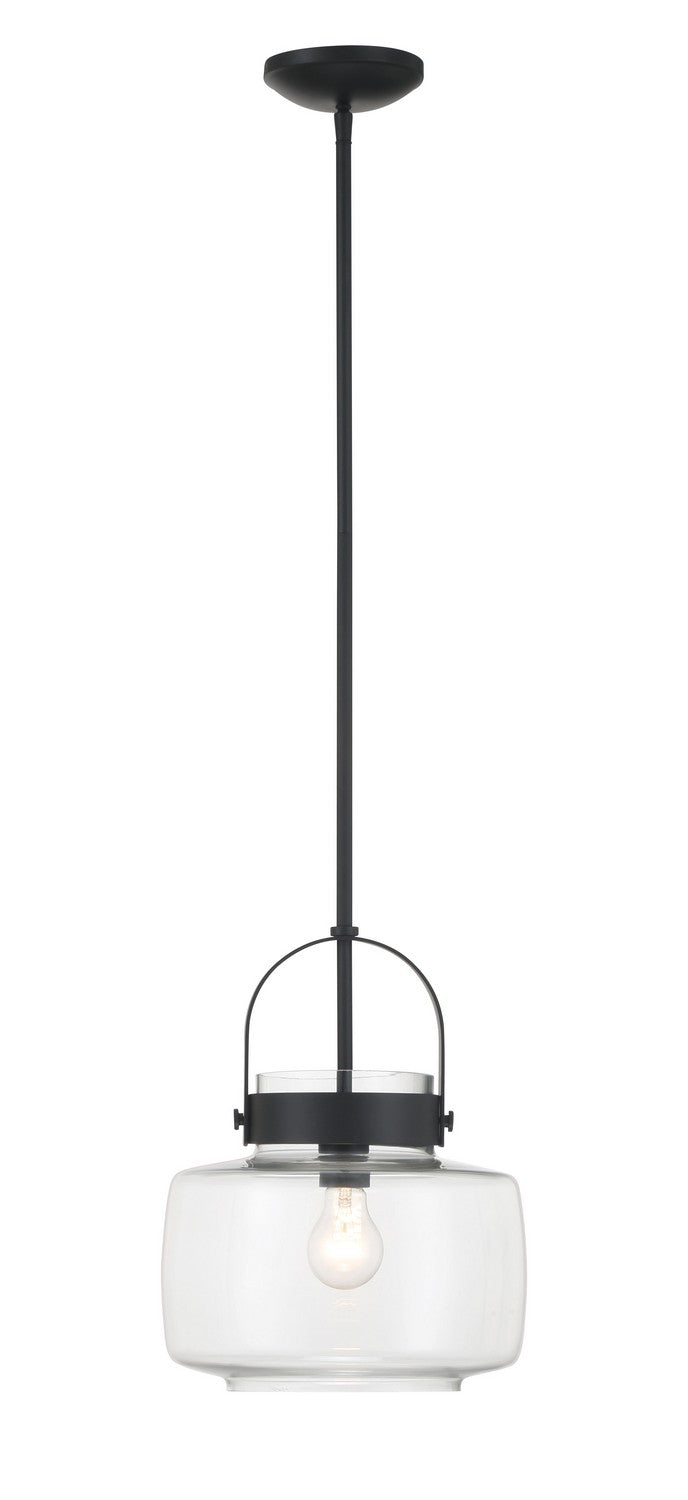 Minka-Lavery - 3937-899 - One Light Pendant - WickGlow - Dark Matte Black