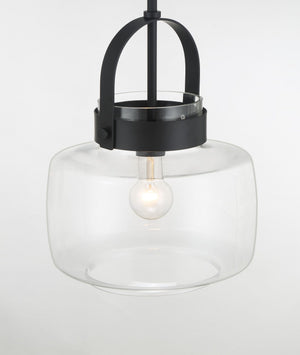Minka-Lavery - 3937-899 - One Light Pendant - WickGlow - Dark Matte Black