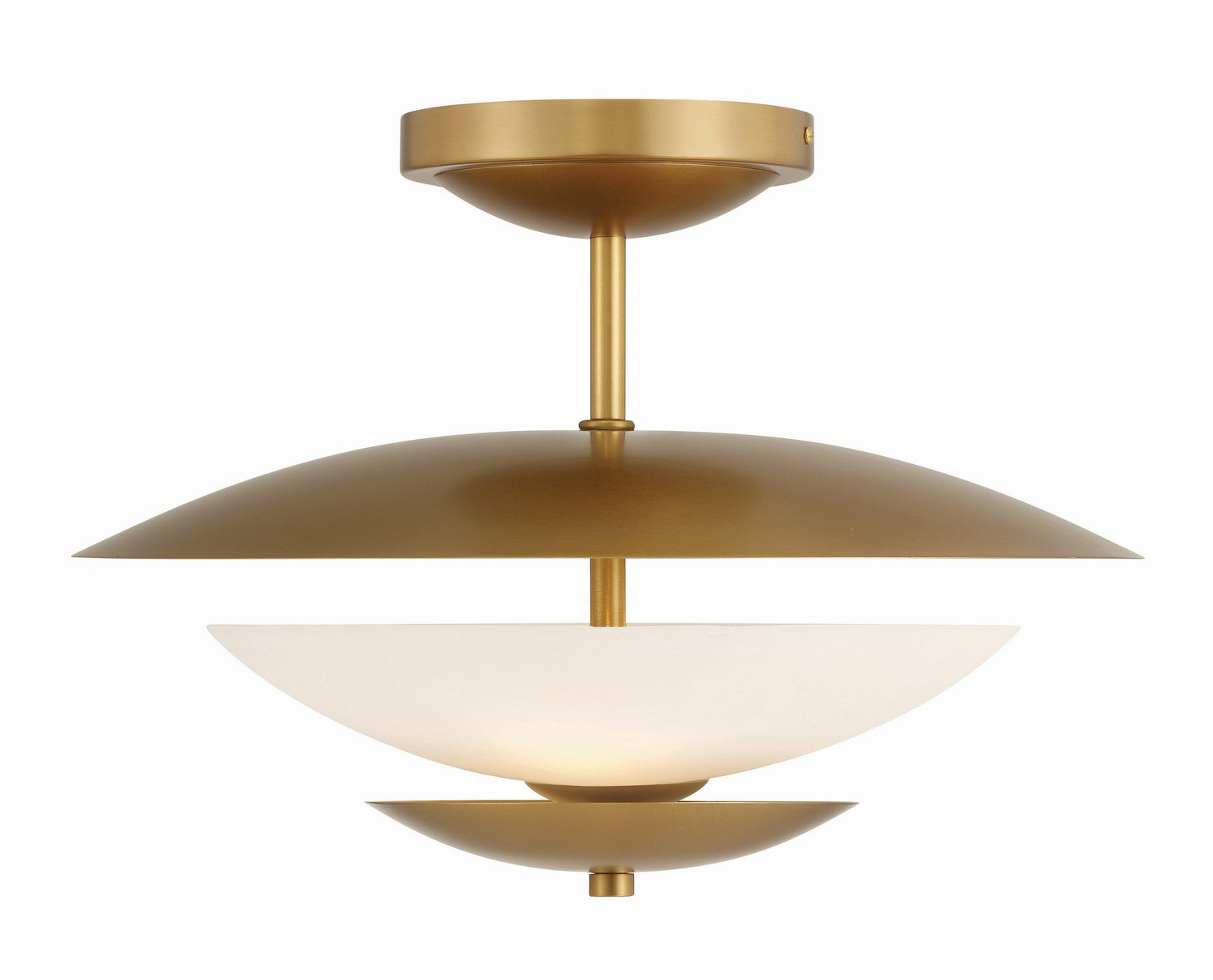 Minka-Lavery - 3943-732 - Three Light Semi Flush Mount - Solara - Legacy Brass
