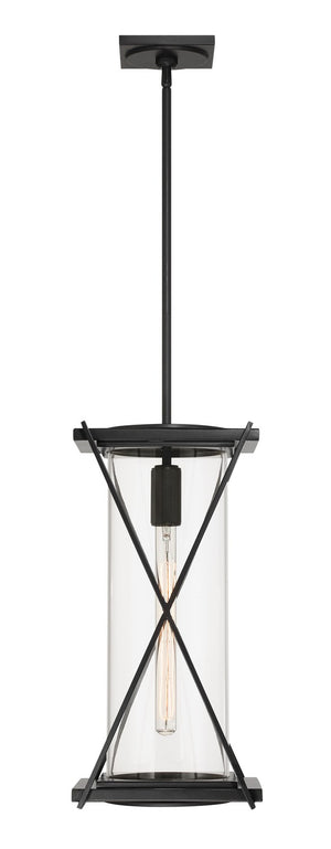 Minka-Lavery - 77604-899 - One Light Outdoor Pendant - Rockhill - Dark Matte Black