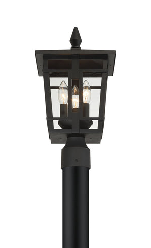 Minka-Lavery - 77905-66 - Three Light Outdoor Post Mount - Fieldstone - Sand Coal Black