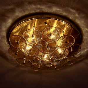 Kalco - 521545PWB - Five Light Flush Mount - HORTENSIA - Polished Winter Brass