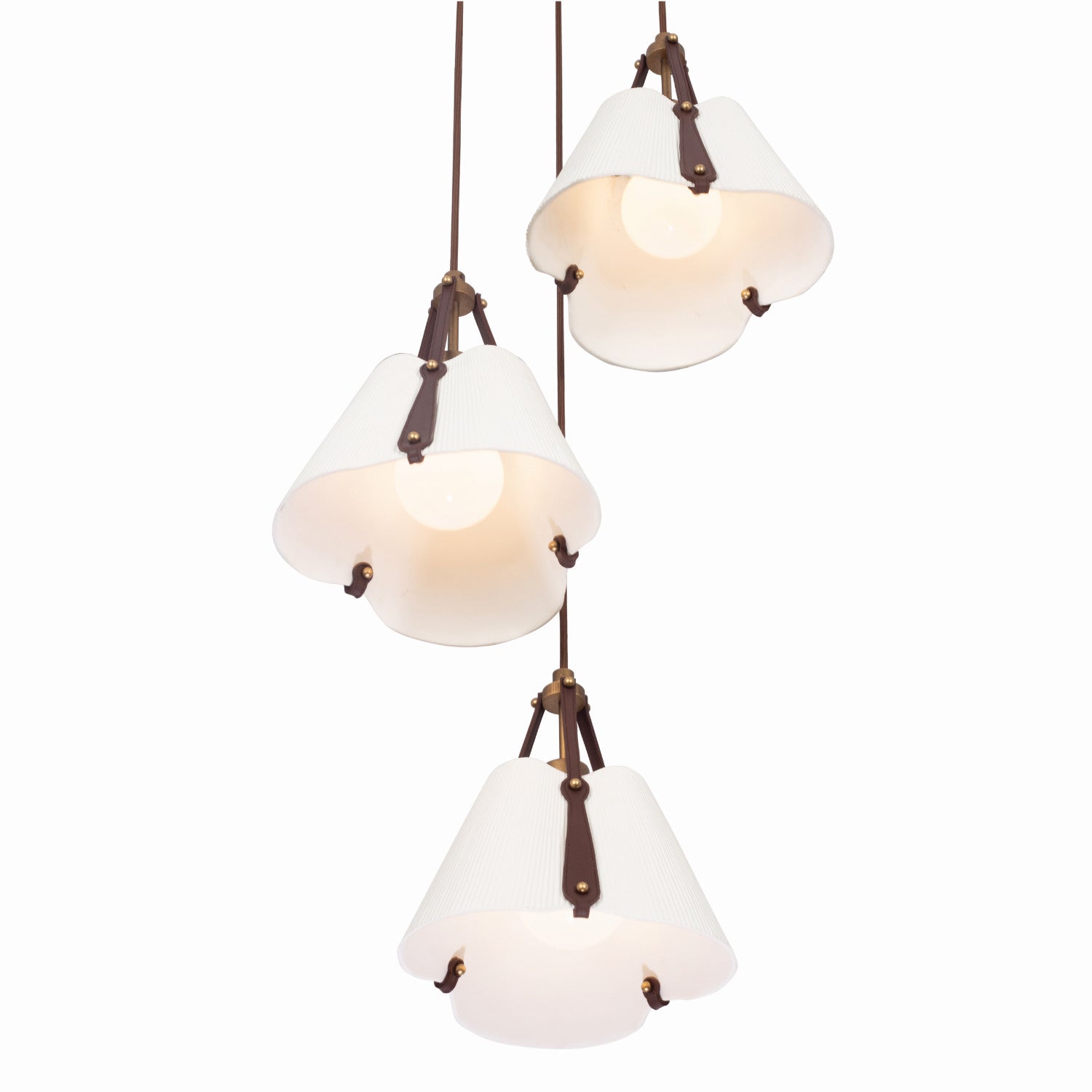 Kalco - 525251PAB - Three Light Pendant - EMBRACE - Pearlized Antique Brass