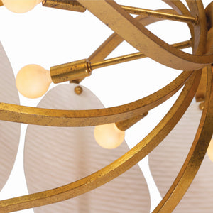 Kalco - 525457OL - Ten Light Pendant - ALIFORM - Oxidized Gold Leaf
