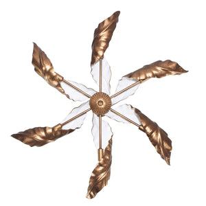 Kalco - 525556PABW - Six Light Chandelier - SPIRA - Pearlized Antique Brass W/ White