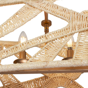 Kalco - 525761MGW - Six Light Island Pendant - SOGA - Modern Gold And White