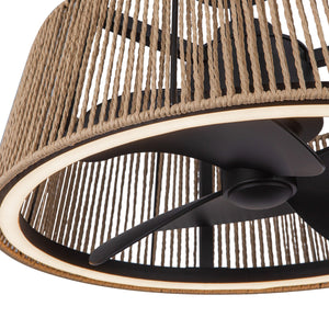 Kuzco Lighting - CF41424-MB/BR-5CCT - 24"Ceiling Fan - Isla - Matte Black/Braided Rope