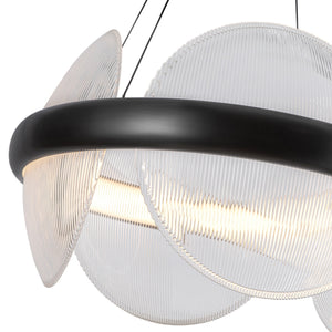 Kuzco Lighting - CH13922-UBCR-UNV - LED Chandelier - Taurus - Urban Bronze/Clear Ribbed Glass