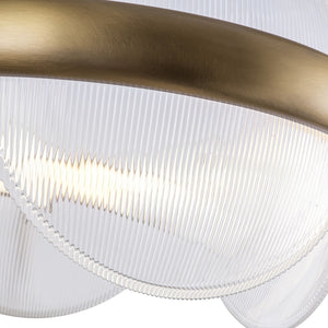 Kuzco Lighting - CH13922-VBCR-UNV - LED Chandelier - Taurus - Vintage Brass/Clear Ribbed Glass