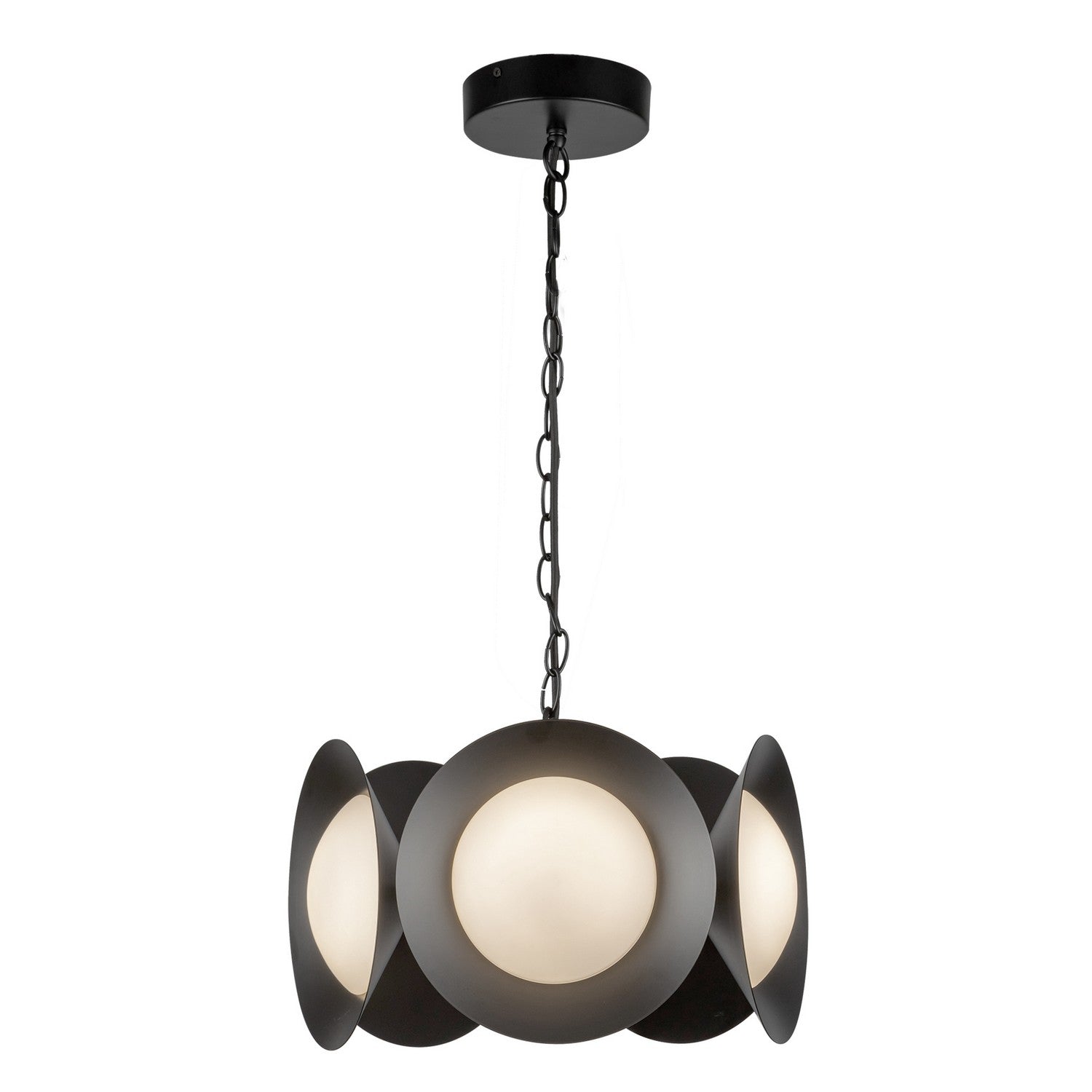 Kuzco Lighting - CH77916-BK/OP-UNV - LED Chandelier - Cleo - Black/Opal Glass