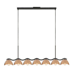 Kuzco Lighting - LP57642-BK/PEC - Seven Light Linear Pendant - Atlas - Black/Peach