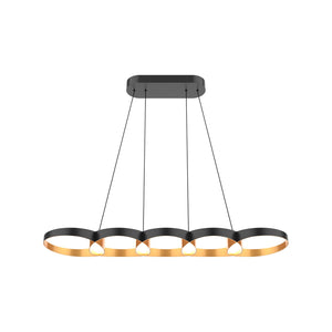 Kuzco Lighting - LP90838-BK/GD-UNV - LED Linear Pendant - Maestro - Black/Gold