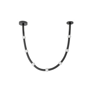 Kuzco Lighting - PD39307-BK/OP-UNV - LED Pendant - Corda - Black/Opal Glass
