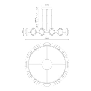 Alora - CH320050VB-UNV - LED Chandelier - Alonso - Vintage Brass