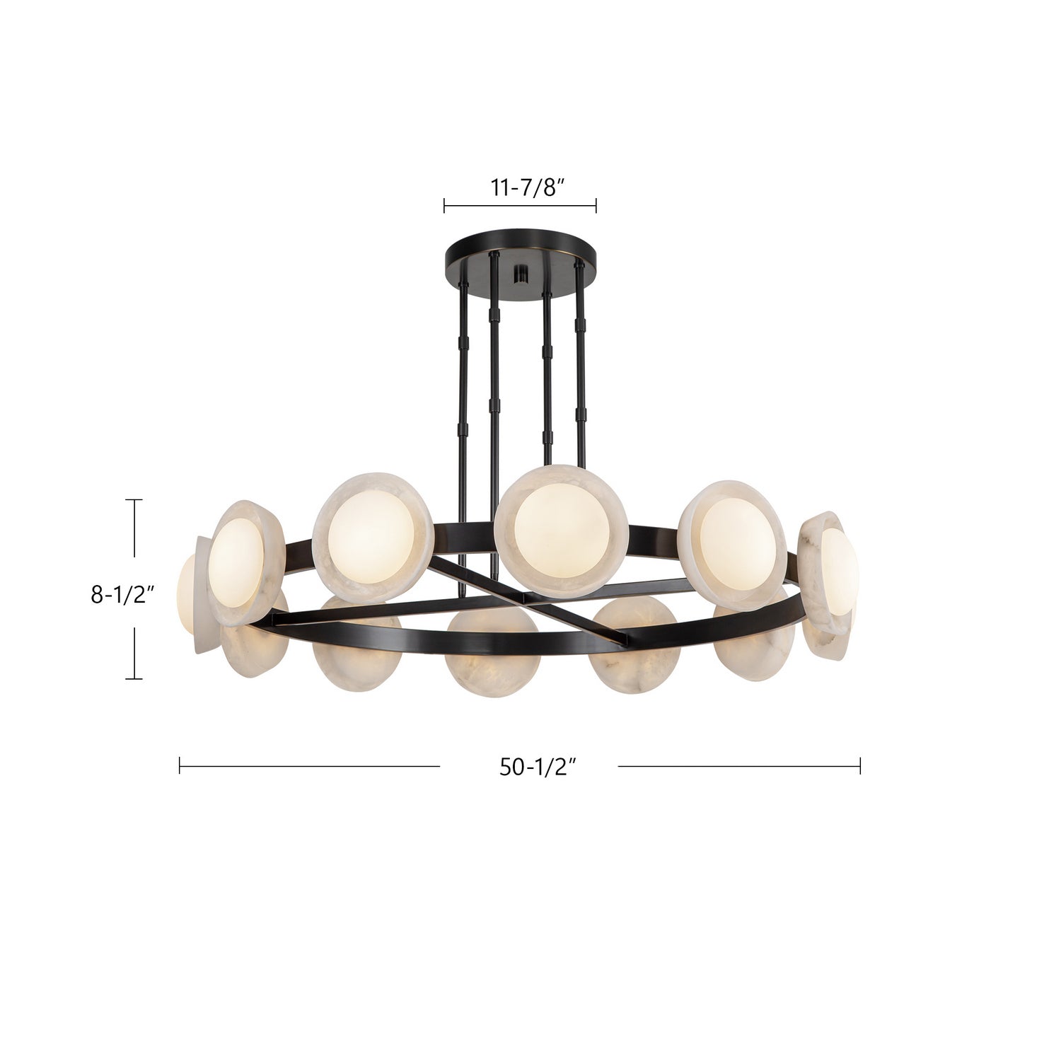 Alora - CH320050VB-UNV - LED Chandelier - Alonso - Vintage Brass