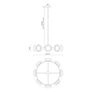 Alora - CH320837UBAR-UNV - LED Chandelier - Alonso - Urban Bronze/Alabaster
