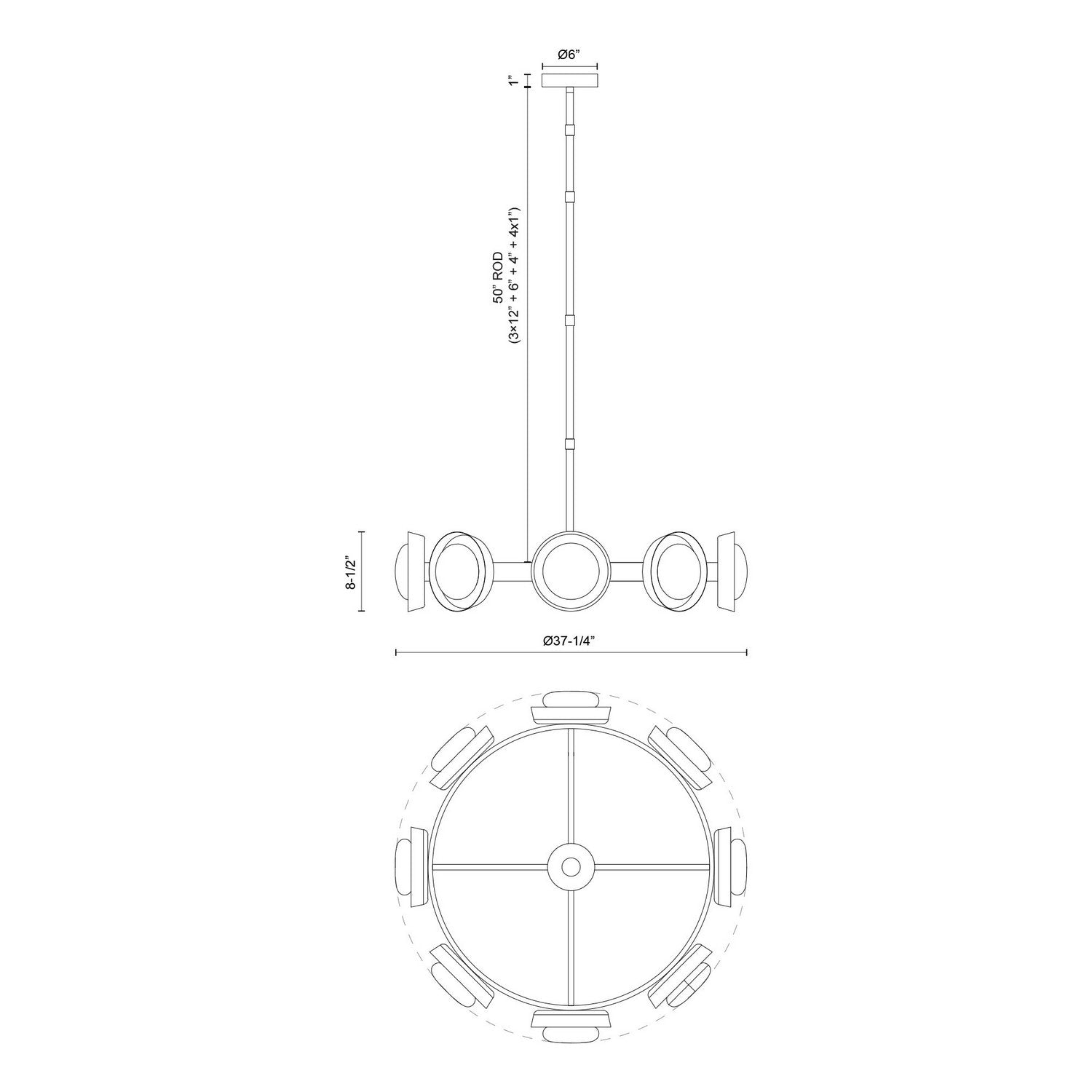 Alora - CH320837VB-UNV - LED Chandelier - Alonso - Vintage Brass