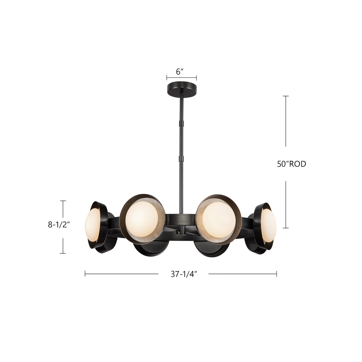 Alora - CH320837VB-UNV - LED Chandelier - Alonso - Vintage Brass
