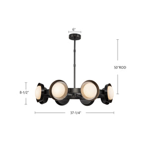 Alora - CH320837VB-UNV - LED Chandelier - Alonso - Vintage Brass