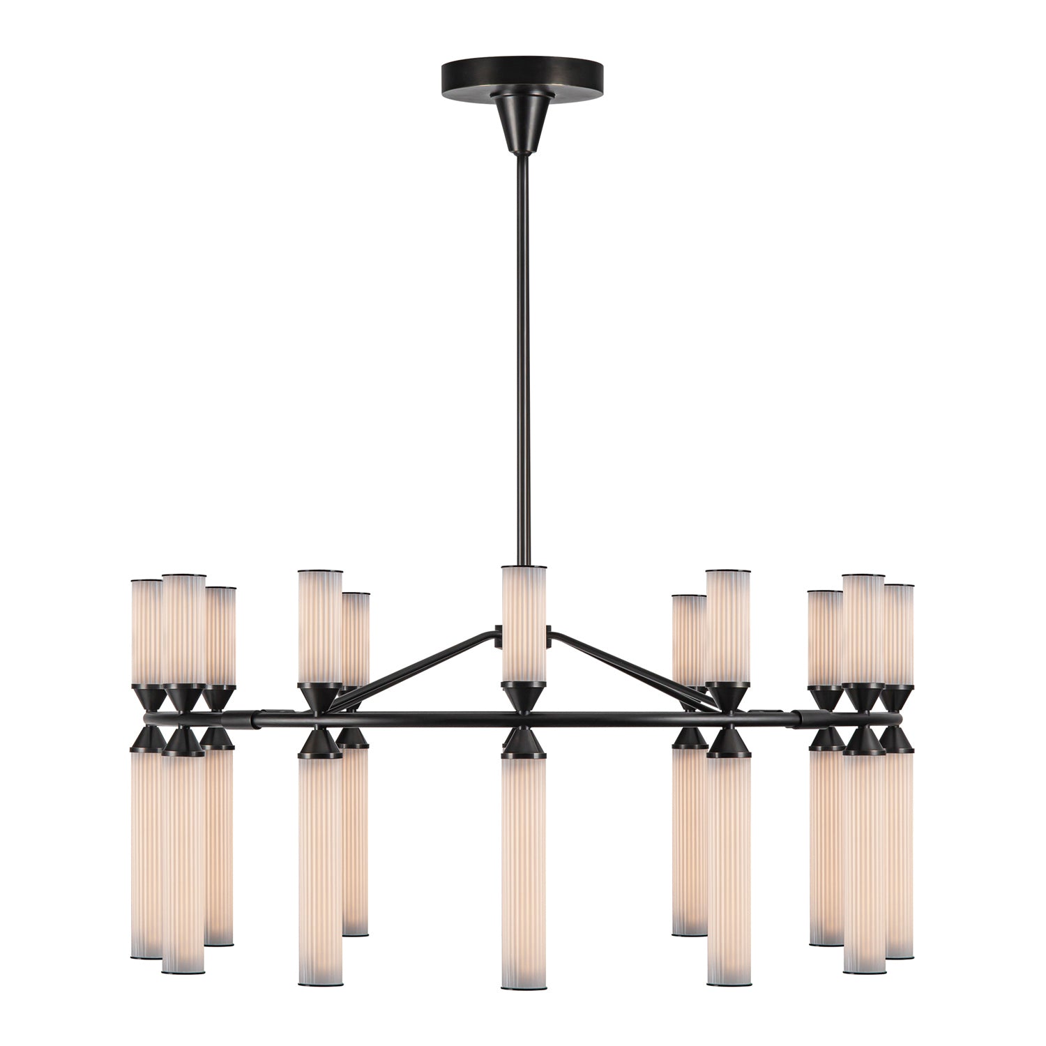 Alora - CH348038UBFR-UNV - LED Chandelier - Edwin - Urban Bronze/Frosted Ribbed Glass