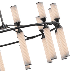 Alora - CH348038UBFR-UNV - LED Chandelier - Edwin - Urban Bronze/Frosted Ribbed Glass