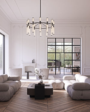 Alora - CH348038UBFR-UNV - LED Chandelier - Edwin - Urban Bronze/Frosted Ribbed Glass