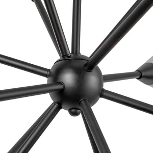 Alora - CH462039MBGR - 12 Light Chandelier - Cosmo - Matte Black/Glossy Ribbed Opal Glass