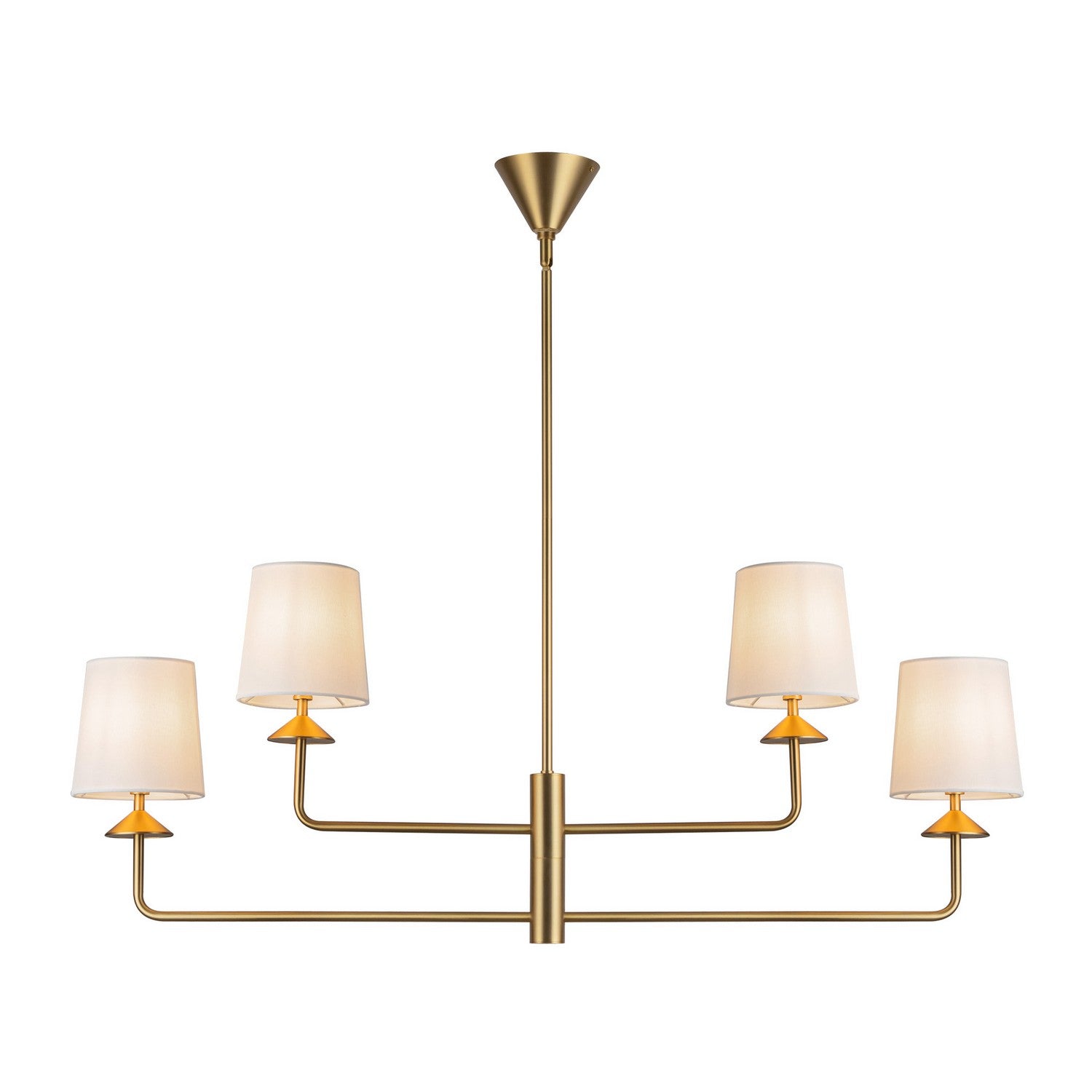 Alora - CH497445BGWL - Four Light Chandelier - Bridgette - Brushed Gold/White Linen