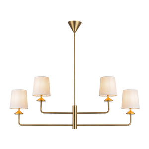Alora - CH497445BGWL - Four Light Chandelier - Bridgette - Brushed Gold/White Linen