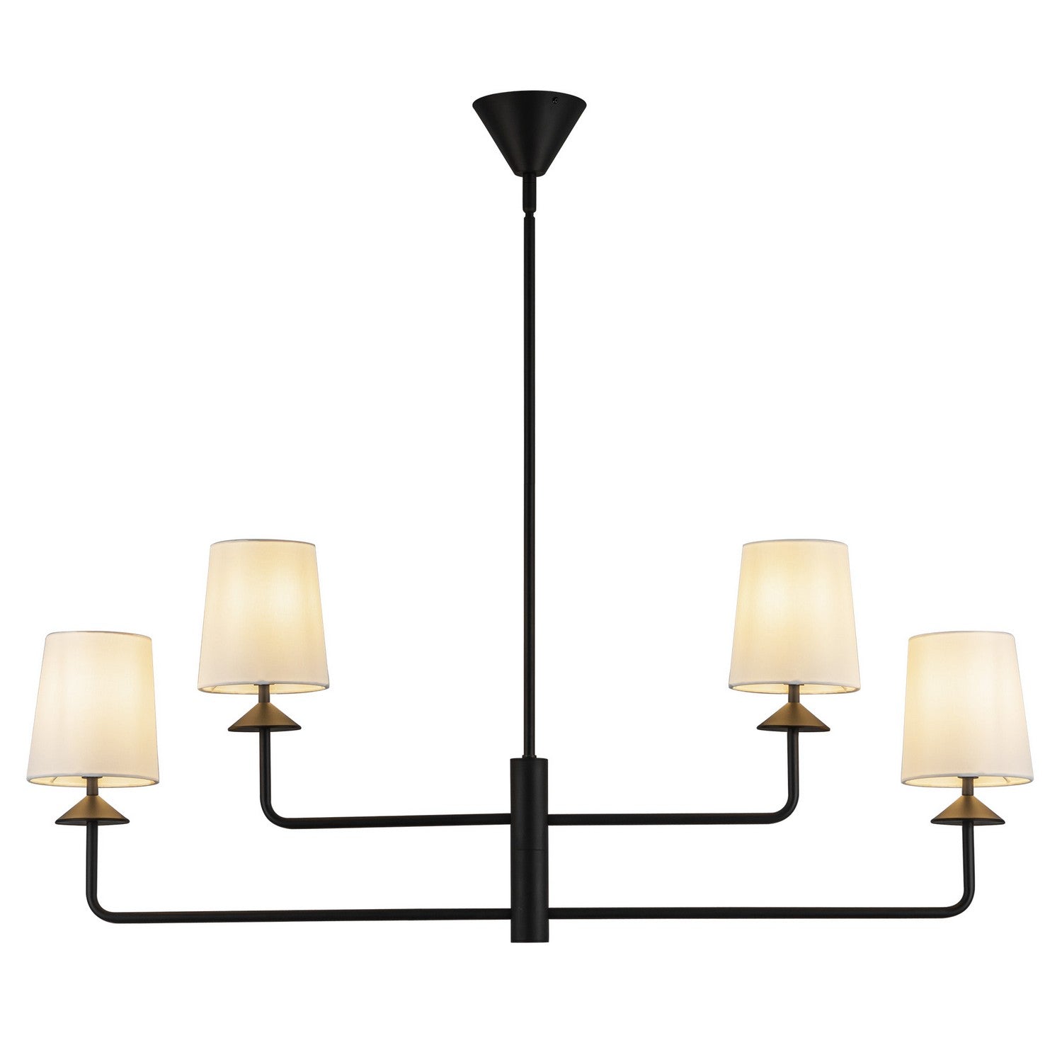 Alora - CH497445MBWL - Four Light Chandelier - Bridgette - Matte Black/White Linen
