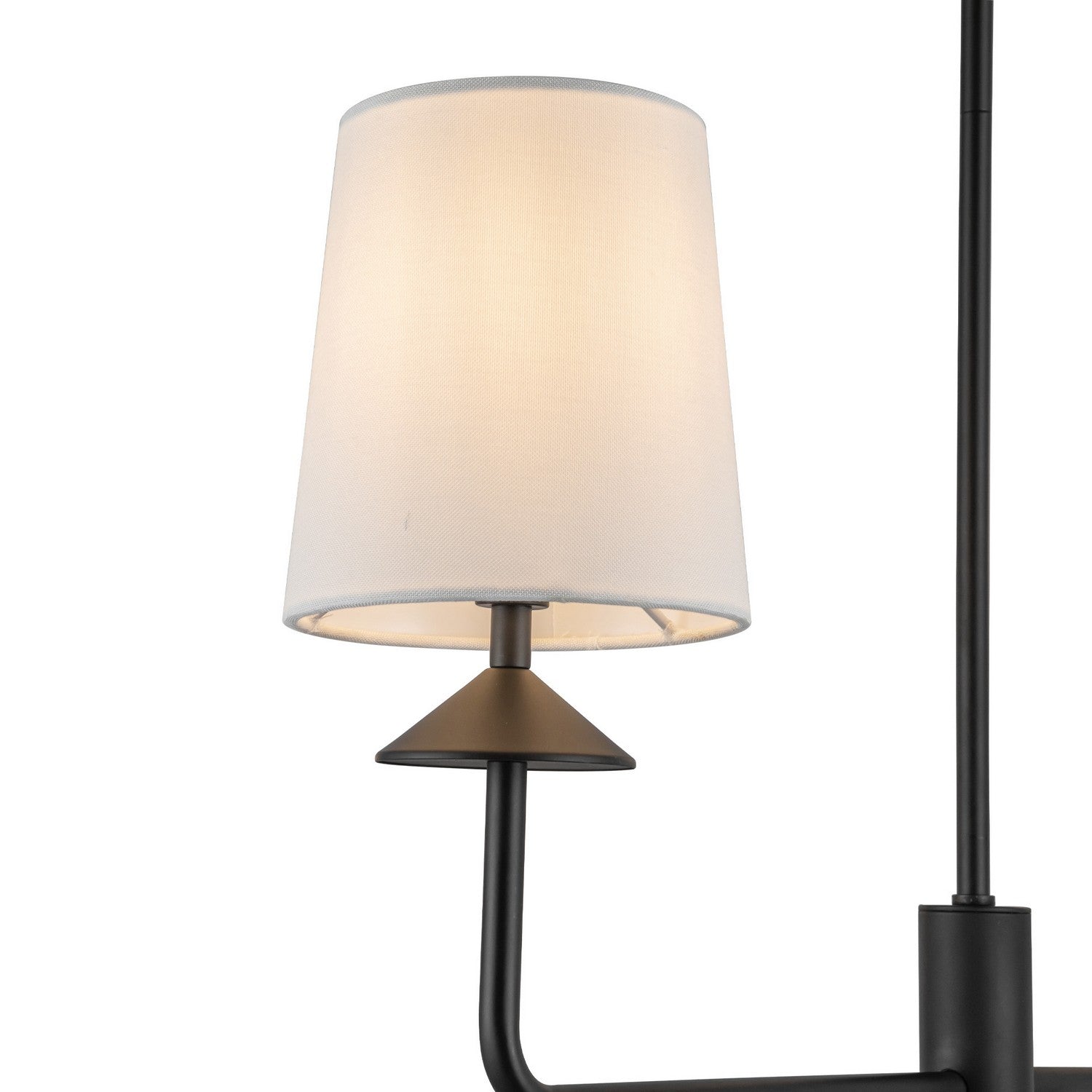 Alora - CH497445MBWL - Four Light Chandelier - Bridgette - Matte Black/White Linen