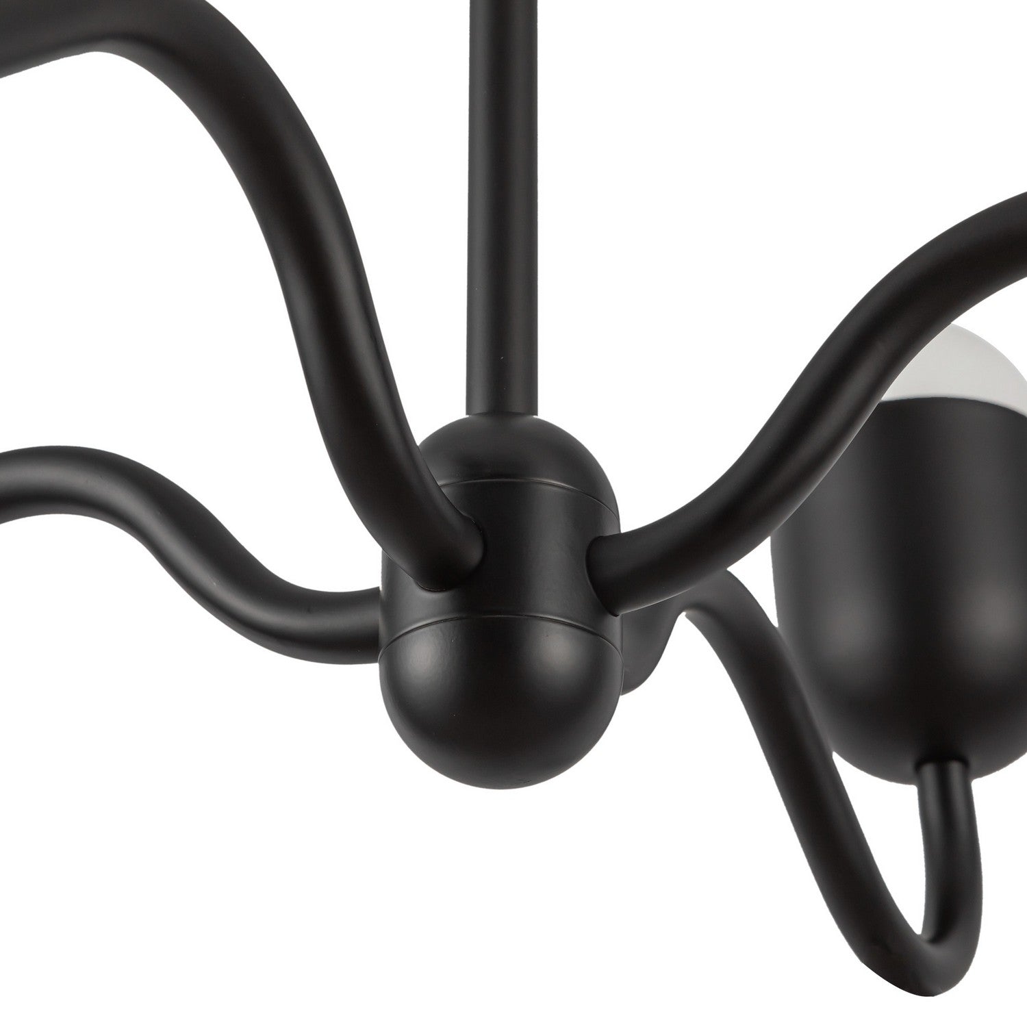 Alora - CH558427MBOP - Four Light Chandelier - Effie - Matte Black/Opal Glass