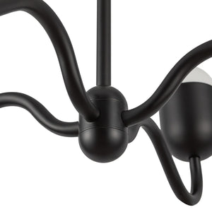Alora - CH558427MBOP - Four Light Chandelier - Effie - Matte Black/Opal Glass
