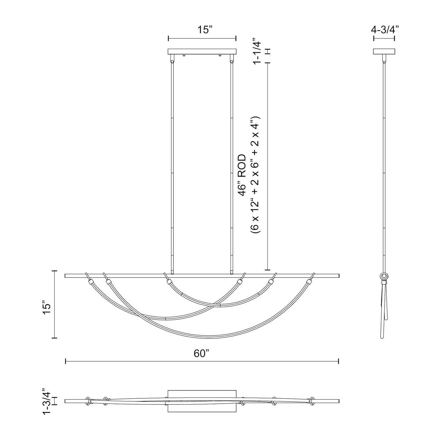 Alora - LP317460UB-UNV-010 - LED Linear Pendant - Aryas - Urban Bronze