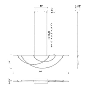 Alora - LP317460UB-UNV-010 - LED Linear Pendant - Aryas - Urban Bronze