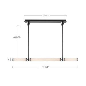 Alora - LP348148UBFR-UNV - LED Linear Pendant - Edwin - Urban Bronze/Frosted Ribbed Glass