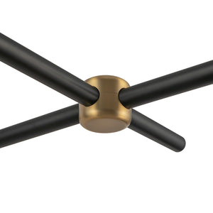 Alora - LP491452MBTJ - Four Light Linear Pendant - Colby - Matte Black/Tan Jute
