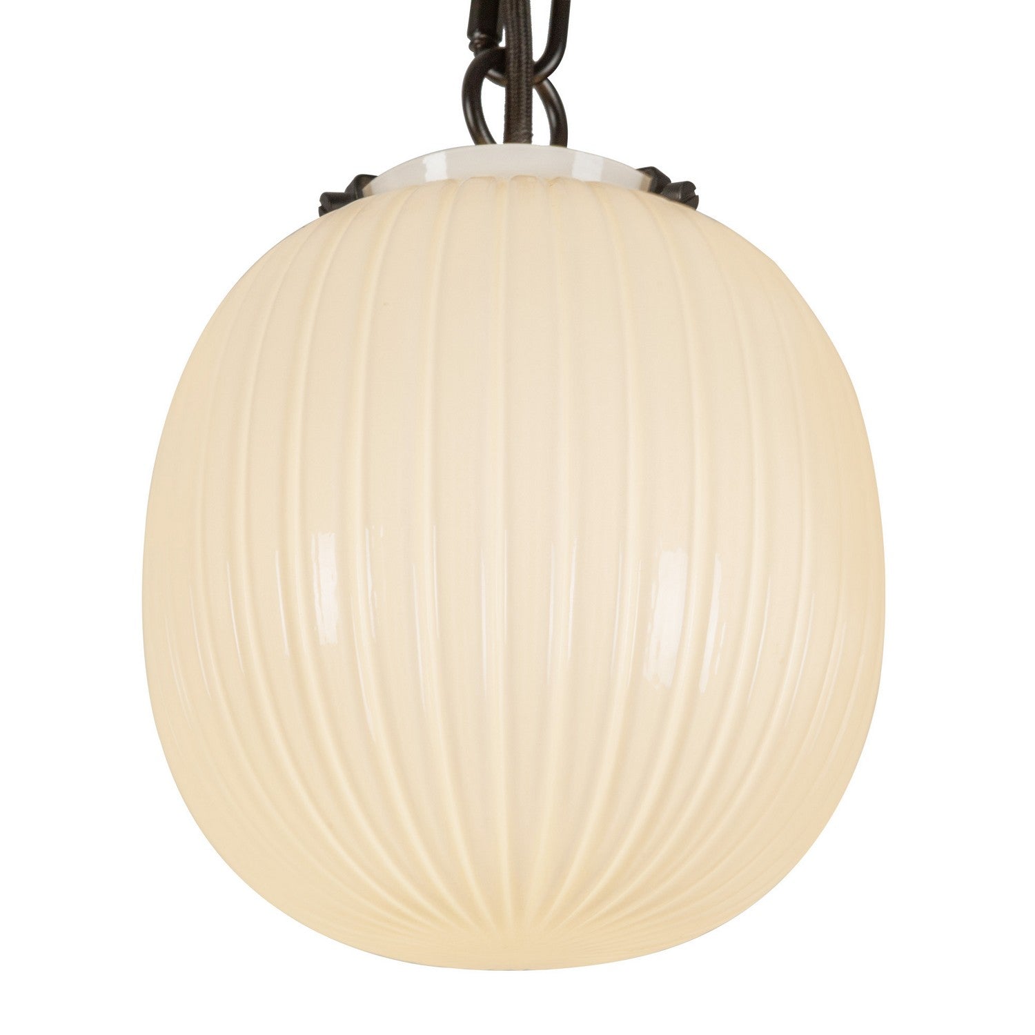 Alora - MP579707MBGR - Three Light Pendant - Cherise - Matte Black/Glossy Ribbed Opal Glass