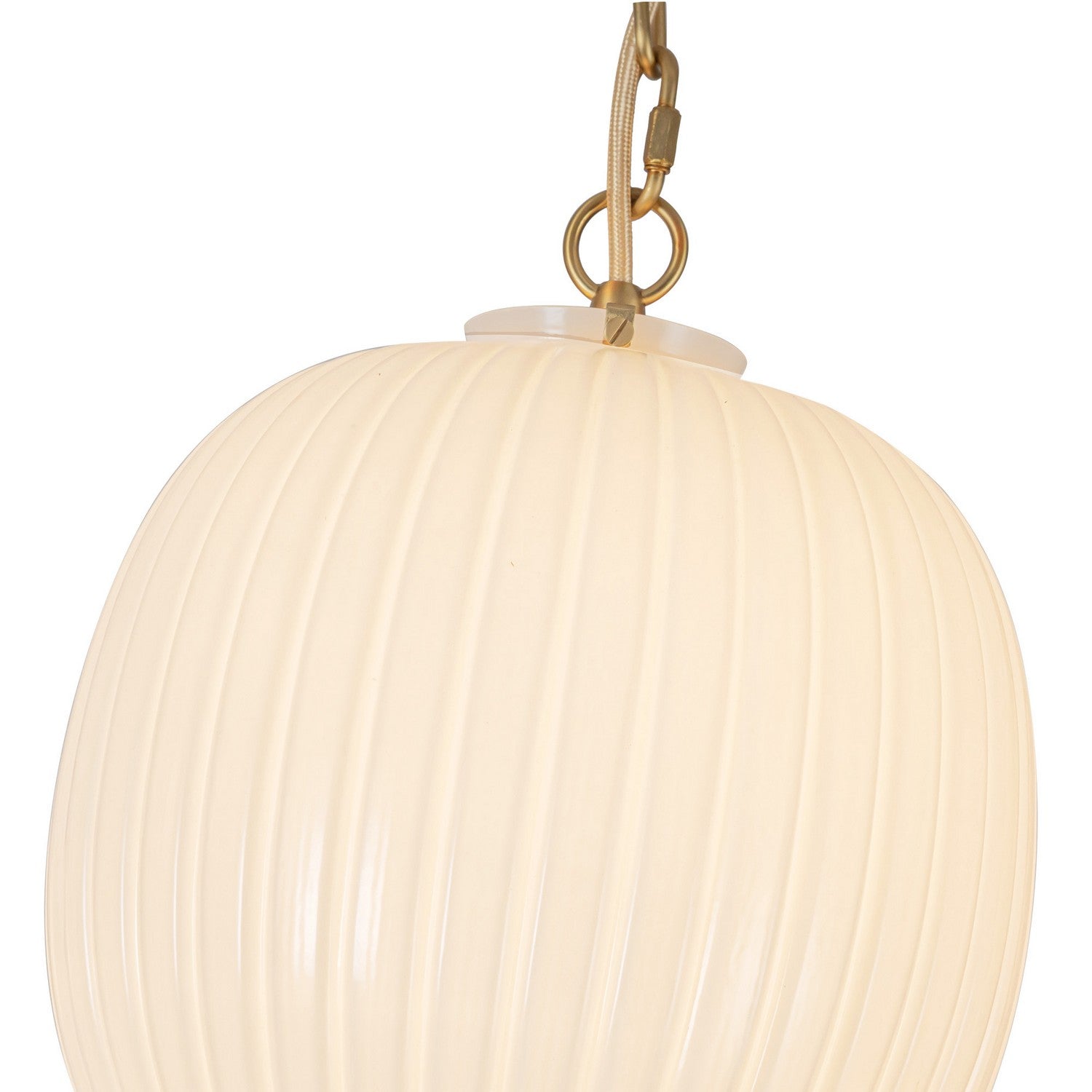 Alora - MP579712BGGR - Three Light Pendant - Cherise - Brushed Gold/Glossy Ribbed Opal Glass
