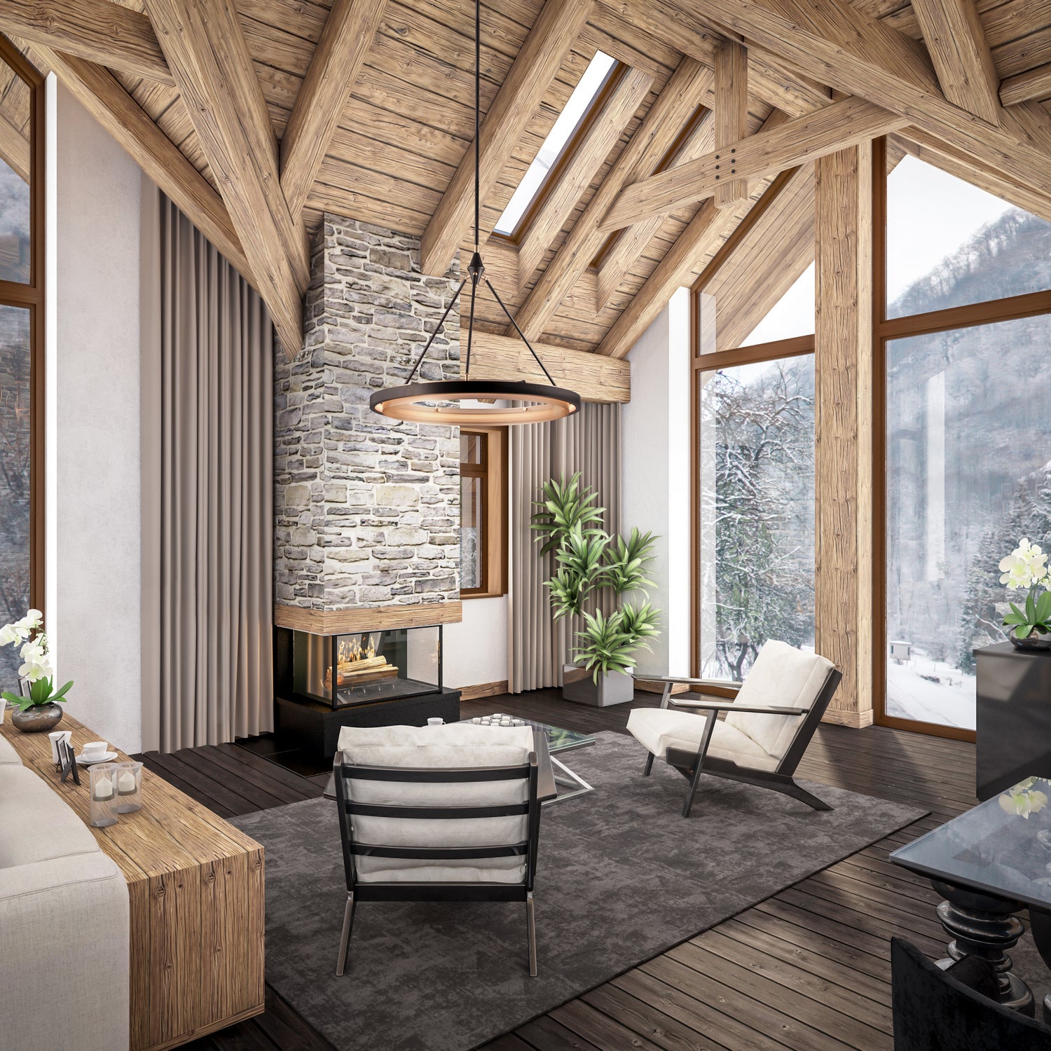 Alora - PD302732CBGS-UNV-010 - LED Pendant - Duo - Classic Black/Gold Shimmer