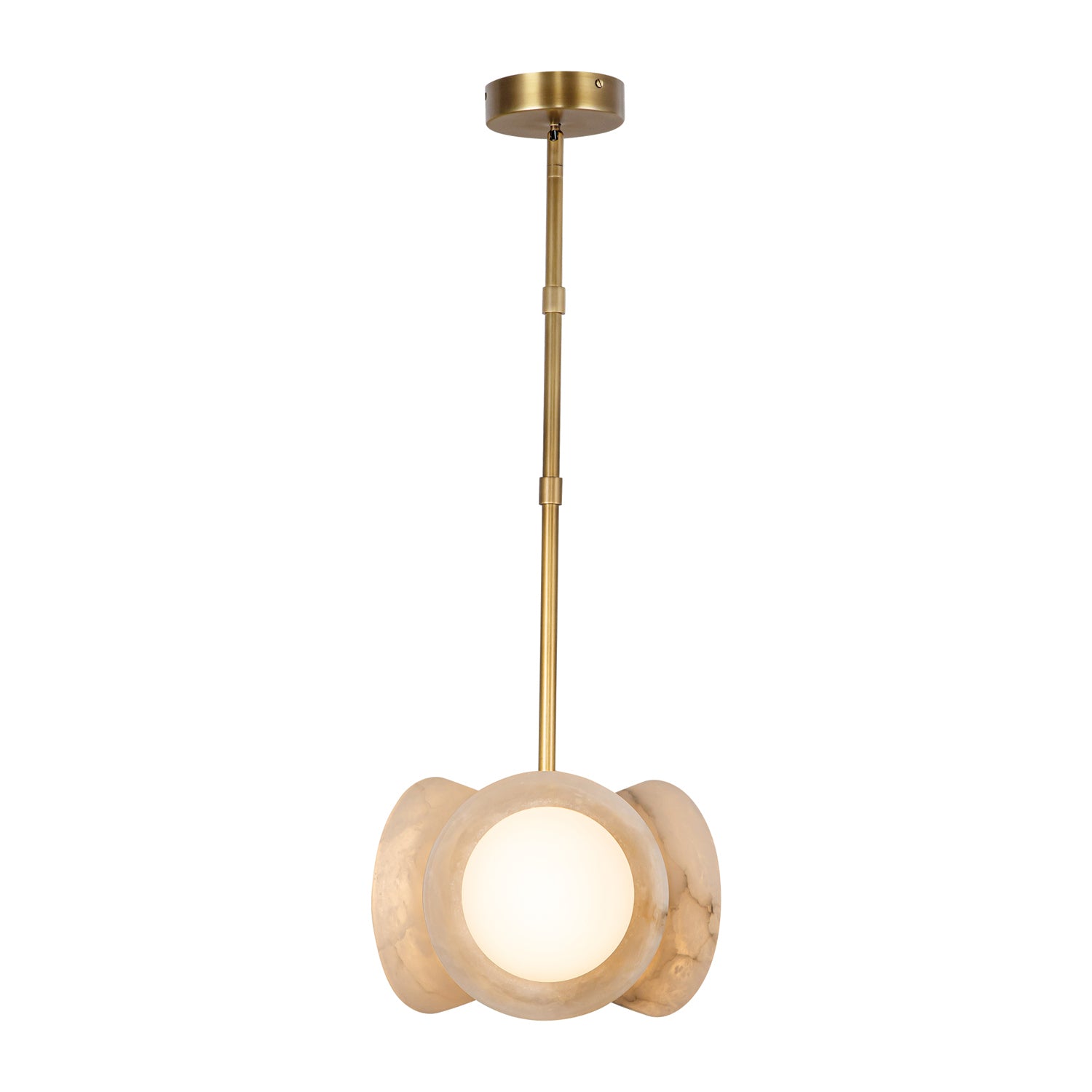 Alora - PD320313VBAR-UNV - LED Pendant - Alonso - Vintage Brass/Alabaster